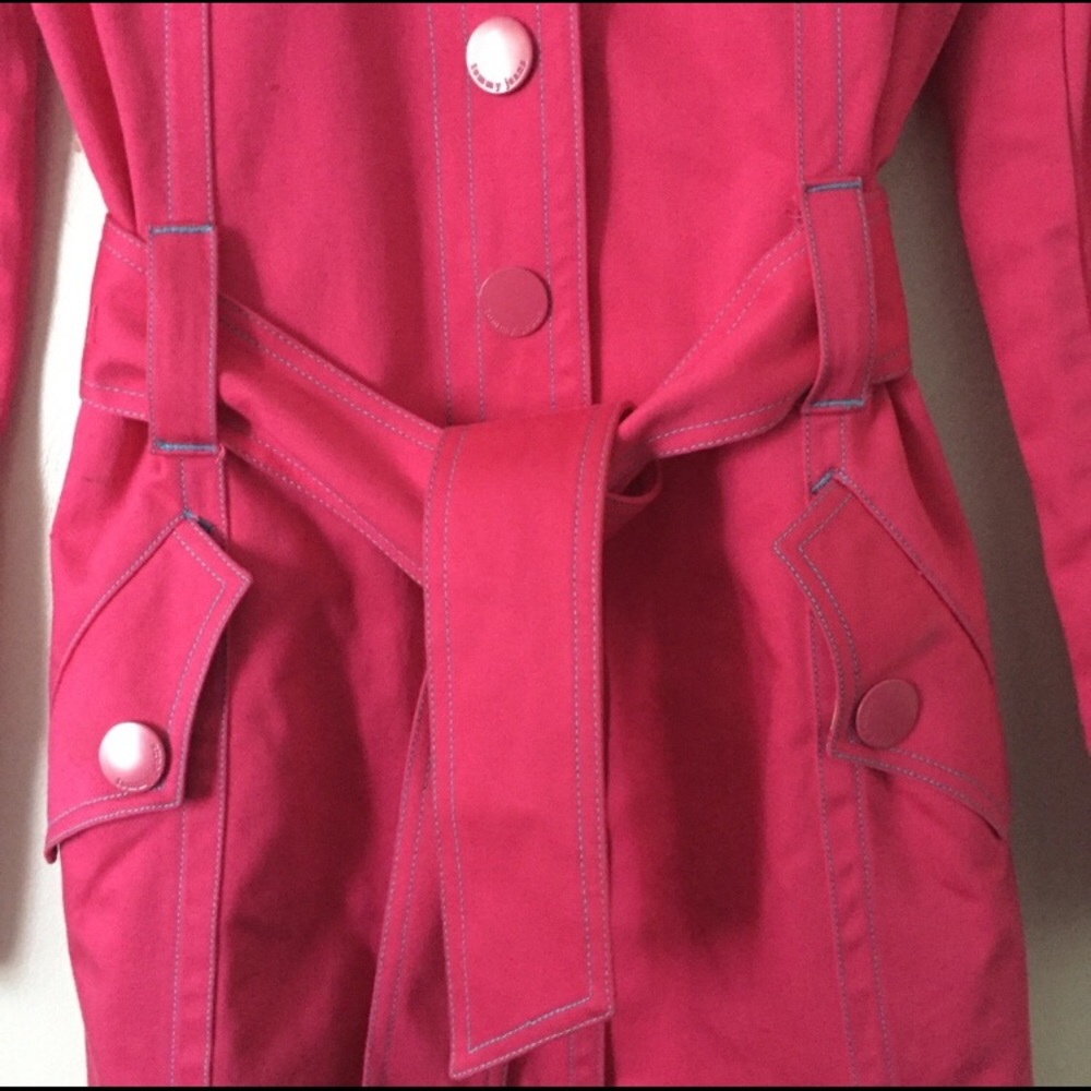 Tommy Jeans Pink Belted Trench Coat - Picture 4 of 8